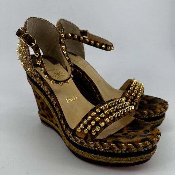 Louboutin MadMonica Leopard Wedges - Size 39 - Picture 2 of 7